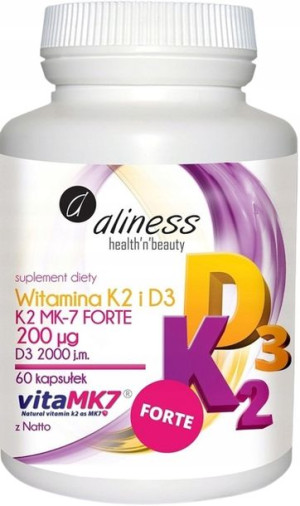 Aliness Witamina D3 K2 Mk-7 Forte 200mcg Z Natto