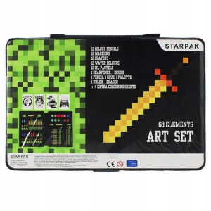 Pixel Game Zestaw artystyczny do malowania, walizka plastyczna przybory szk