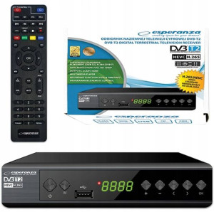 Esperanza Dekoder Cyfrowy Tuner Dvb-t2 H.265/hevc