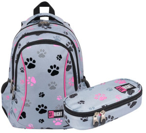 Zestaw plecak piórnik St.Right Paws łapki kotki 1-3k