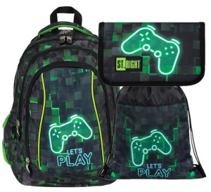 Zestaw plecak piórnik worek St.Right Dark Game Pad 1-3k