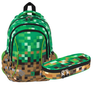 Zestaw plecak piórnik St.Right PX Minecraft klocki 1-3k
