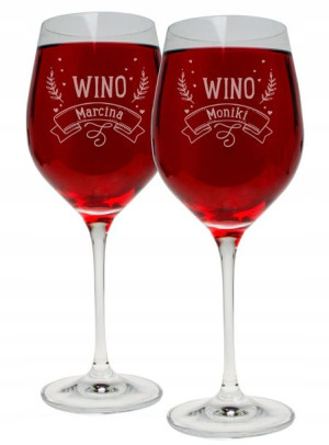 Duże Kieliszki Na Wino Dla Młodej Pary Prezent Na Ślub Prezent 370ml Z Graw