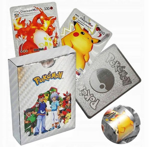 Srebrne Karty Pokemon Zestaw 55szt Kolekcjonerskie