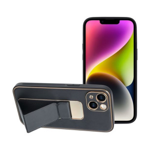 Futerał LEATHER Case Kickstand do IPHONE 14 czarny