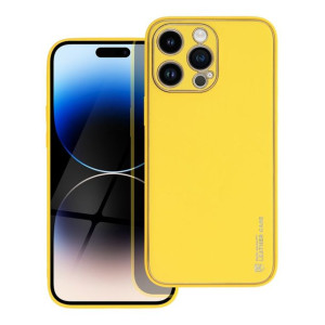 Futerał LEATHER Case skórzany do IPHONE 14 PRO MAX żółty