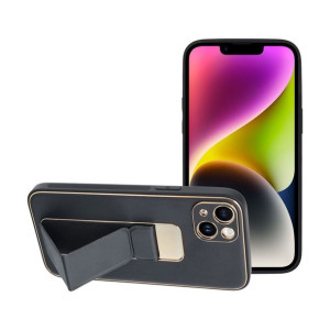 Futerał LEATHER Case Kickstand do IPHONE 14 PLUS czarny