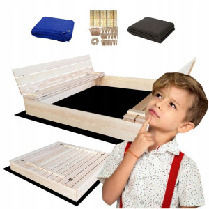 Piaskownica Z Ławeczkami Zamykana 140x140 Gratis