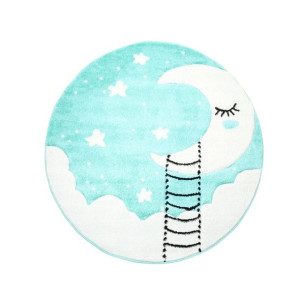 Dywan dziecięcy okrągły  PASTEL KIDS Moon miętowy - Koło Fi 160