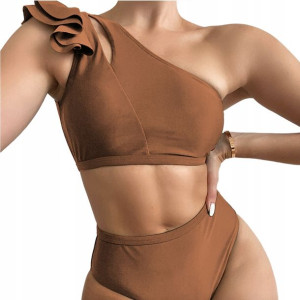 Strój Kąpielowy Bikini Na Jedno Ramię Falbanka M