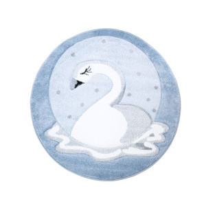 Dywan dziecięcy okrągły PASTEL KIDS SWAN  błekitny - Koło Fi 160