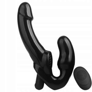 STRAP-ON BEZ PASÓW wibrujący wibrator CZARNY