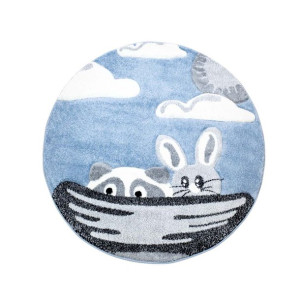 Dywan dziecięcy okrągły  PASTEL KIDS  Bunny błekitny - Koło Fi 160