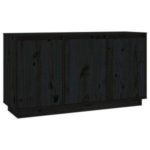 Szafka, czarna, 111x34x60 cm, lite drewno sosnowe