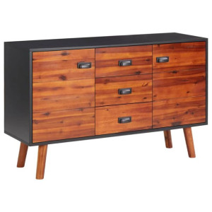 Komoda, 110 x 35 x 70 cm, lite drewno akacjowe i MDF