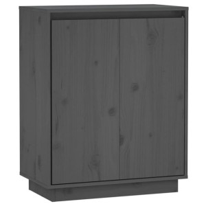 Szafka, szara, 60 x 34 x 75 cm, lite drewno sosnowe
