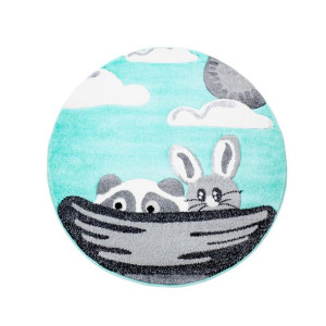 Dywan dziecięcy okrągły  PASTEL KIDS  Bunny miętowy - Koło Fi 160