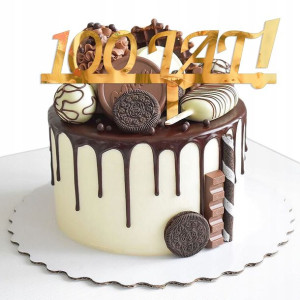 Topper Dekoracja Na Tort Ciasto Napis Sto Lat
