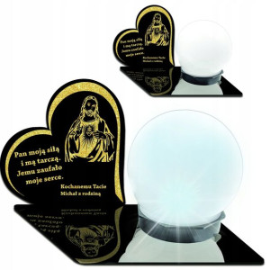 Znicz Lampion Solarny Podstawka Na Grób Grawer