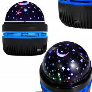 Lampka Nocna Projektor Gwiazd 2w1 Led Obrotowa 360