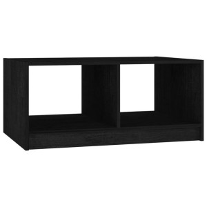 Stolik kawowy, czarny, 75 x 50 x 33,5 cm, lite drewno sosnowe