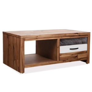 Stolik kawowy z litego drewna akacjowego, 90x50x37,5 cm