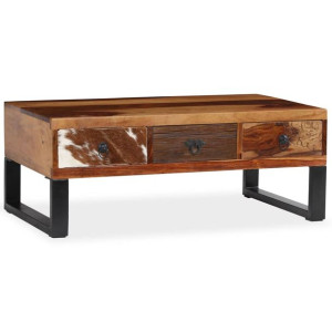 Stolik kawowy z litego drewna sheesham, 90x50x35 cm