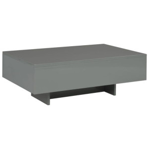 Stolik kawowy, wysoki połysk, szary, 85x55x31 cm, MDF