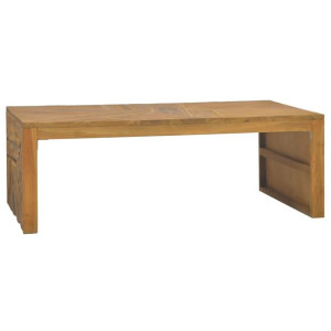 Stolik kawowy, zerodowane, lite drewno tekowe, 110x35x38 cm