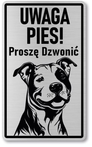 Tabliczka ostrzegawcza - Uwaga pies PITBULL