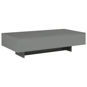 Stolik kawowy, wysoki połysk, szary, 115x55x31 cm, MDF