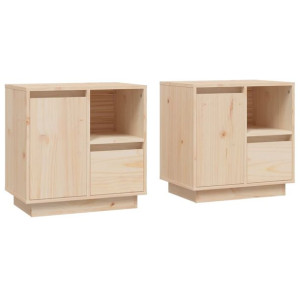 Szafki nocne, 2 szt., 50x34x50 cm, lite drewno sosnowe