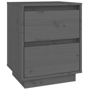 Szafka nocna, szara, 40 x 35 x 50 cm, lite drewno sosnowe