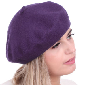 Beret damski w stylu francuskim fiolet