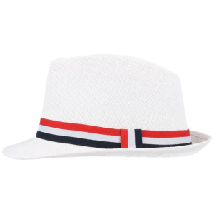 Kapelusz na lato słomkowy trilby TOMMY biały