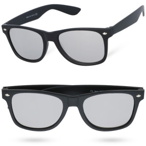 Okulary wayfarer lustrzanki srebrne LAURE
