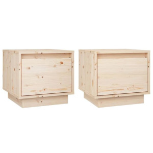 Szafki nocne, 2 szt., 35x34x32 cm, lite drewno sosnowe