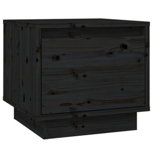 Szafka nocna, czarna, 35x34x32 cm, lite drewno sosnowe