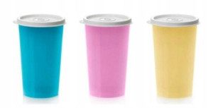 Tupperware Zestaw Kubki Eco Vintage 3szt Z Pokrywkami