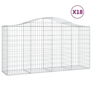 Kosze gabionowe, 18 szt, 200x50x100/120cm, galwanizowane żelazo