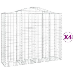 Kosze gabionowe, 4 szt, 200x50x160/180 cm, galwanizowane żelazo