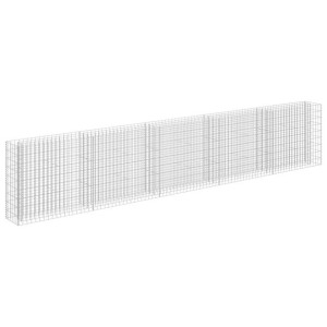 Podwyższona donica gabionowa, galwanizowana stal, 450x30x90 cm