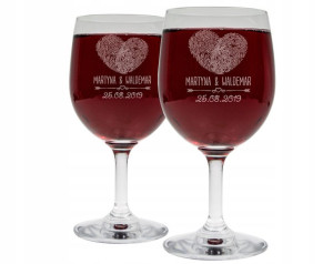 Kieliszki Na Wino Dla Młodej Pary Na Ślub Z Grawerem Prezent 250ml