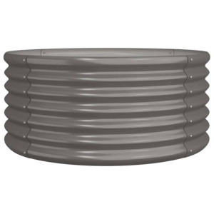 Donica ogrodowa, malowana proszkowo stal, 80x80x36 cm, szara