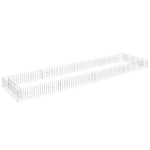 Podwyższona donica gabionowa, galwanizowana stal, 400x100x20 cm