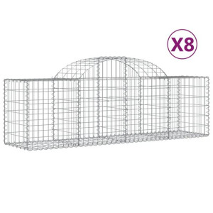 Kosze gabionowe, 8 szt., 200x50x60/80 cm, galwanizowane żelazo