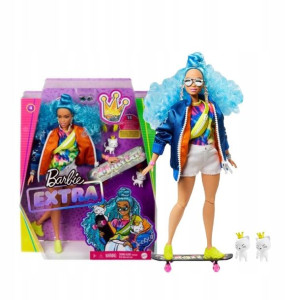 Barbie Extra Lalka Z Akcesoriami - Kotki - Deskorolka
