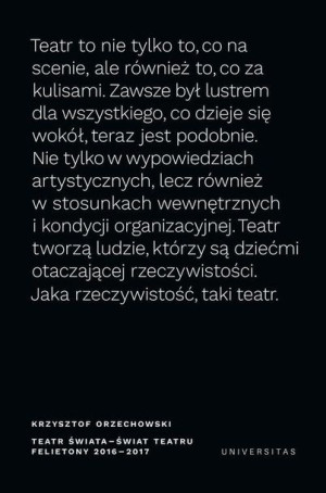 (e-book) Teatr świata - świat teatru Felietony 2016-2017