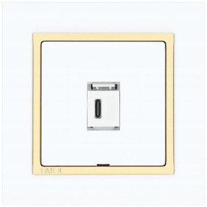 Gniazdo USB-C ładowarka MAGIC biały / złoty