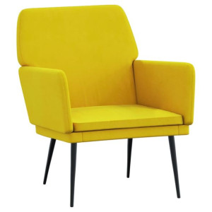 Fotel, żółty, 62x79x79 cm, obity aksamitem